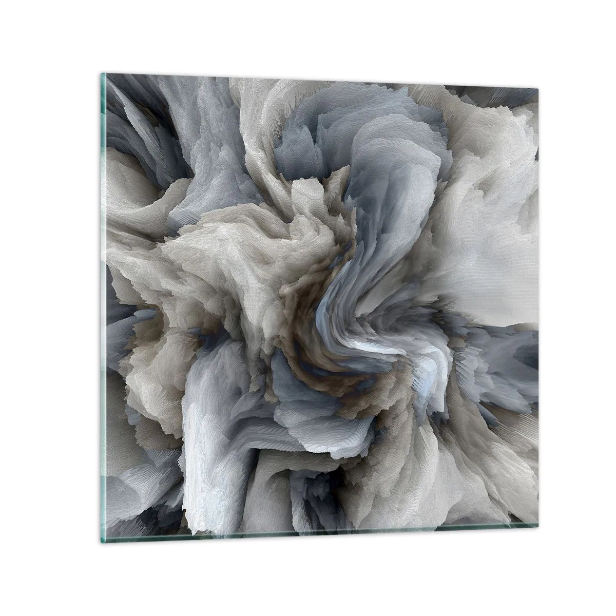 Quadro em vidro - Pedra e flor - 30x30 cm