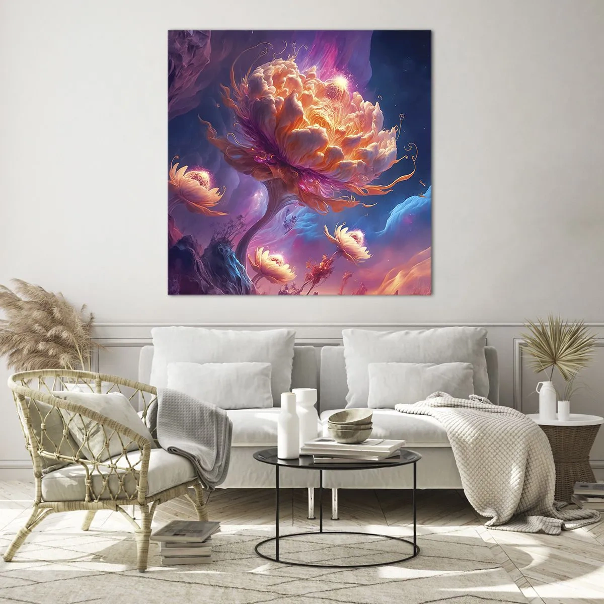 Quadro em vidro - Outro mundo - 50x50 cm