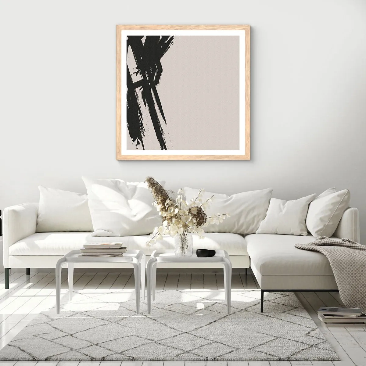 Pôster com moldura de carvalho claro - Corrida imparável - 40x40 cm