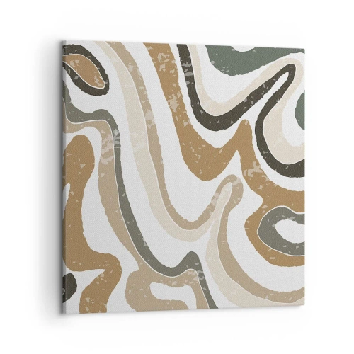 Quadro em tela - Meandros de cores da terra - 50x50 cm