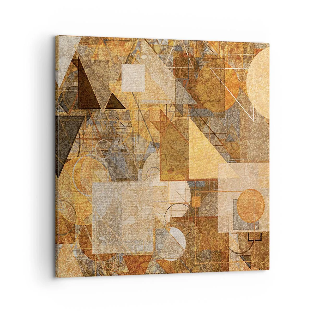 Quadro em tela - Estudo Cubista em Bronze - 50x50 cm