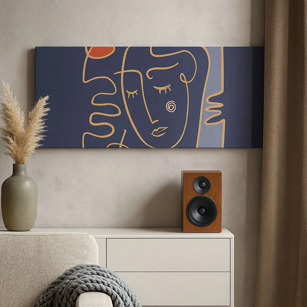 Quadro em tela - Nos pensamentos - 100x40 cm