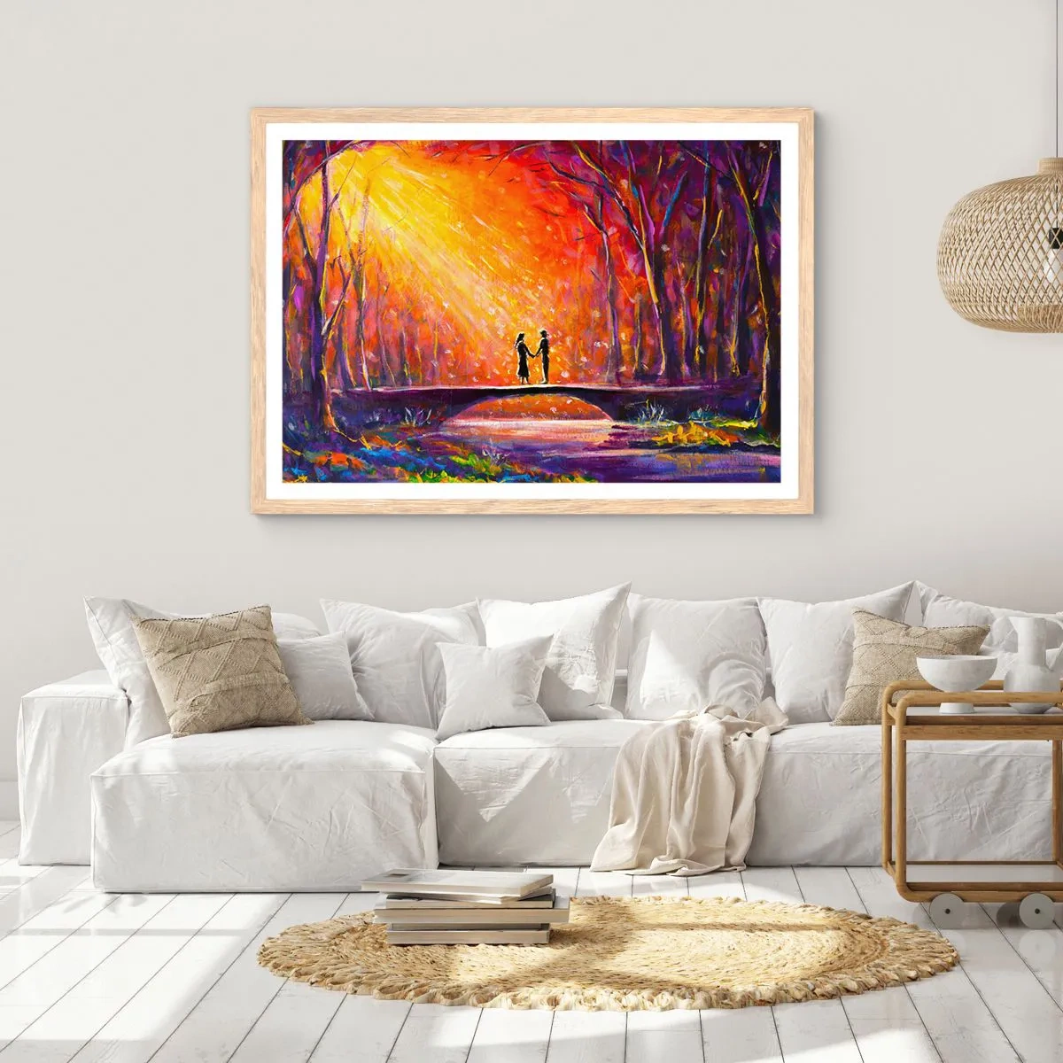 Pôster com moldura de carvalho claro - O céu também os ama - 70x50 cm