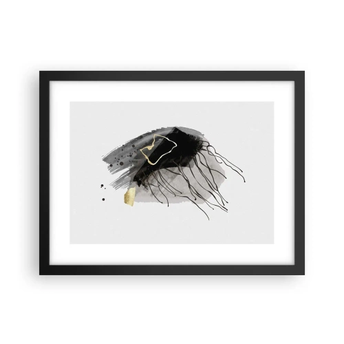 Pôster com moldura preta - A preto e dourado - 40x30 cm