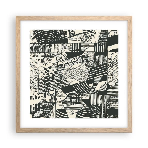 Pôster com moldura de carvalho claro - A dinâmica do presente - 40x40 cm
