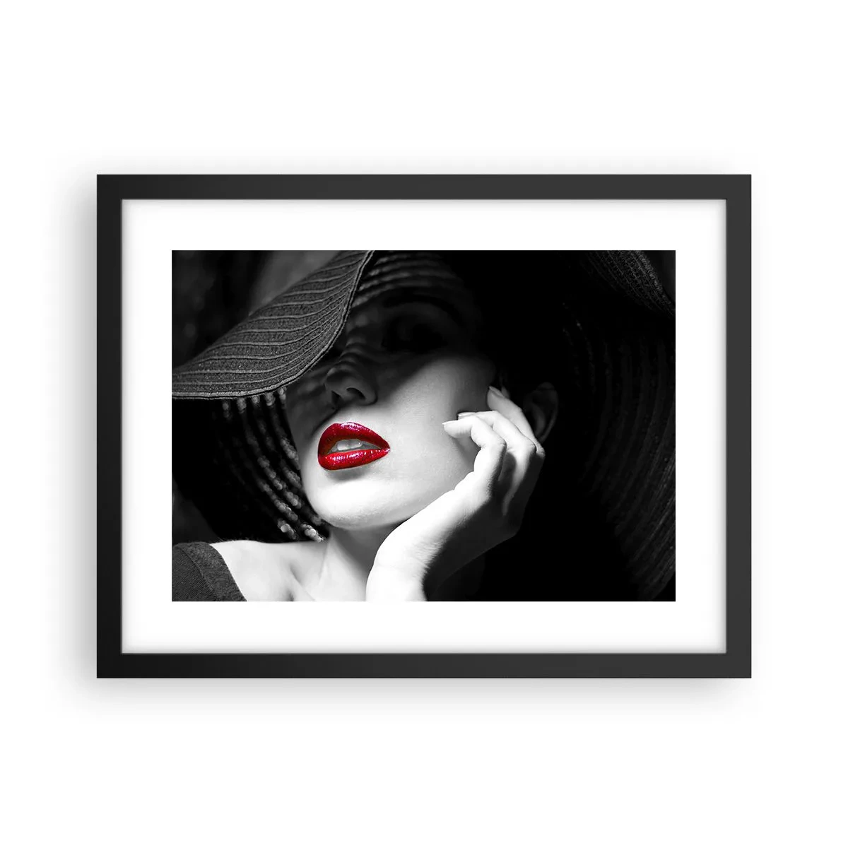 Pôster com moldura preta - Um estudo em vermelho - 40x30 cm