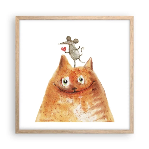 Pôster com moldura de carvalho claro - Paradoxos do amor - 50x50 cm