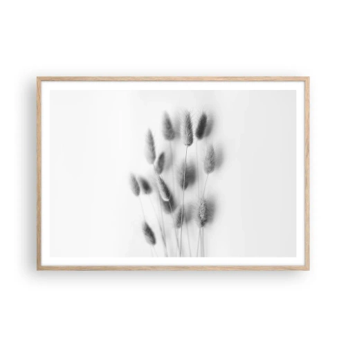Pôster com moldura de carvalho claro - Grama fofa - 100x70 cm