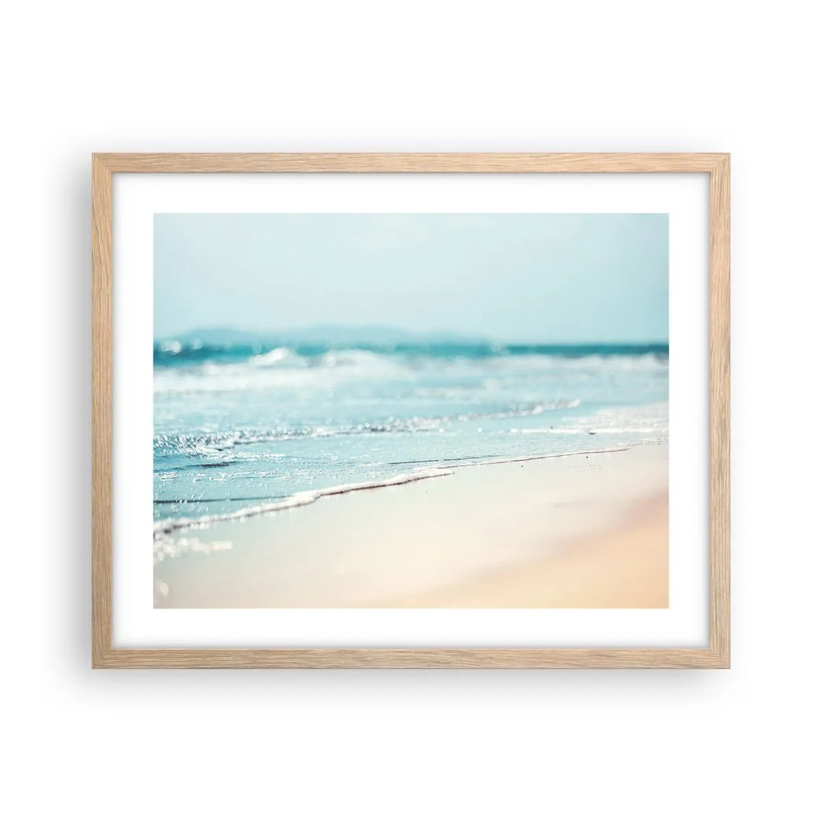 Pôster com moldura de carvalho claro - Calor e ruído - 50x40 cm