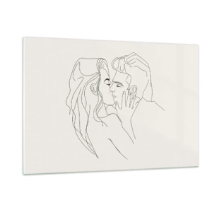 Quadro em vidro - Emaranhados pelo sentimento - 120x80 cm