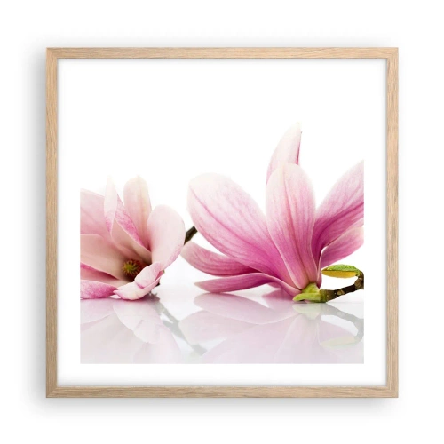Pôster com moldura de carvalho claro - Suave como um sopro de primavera - 50x50 cm