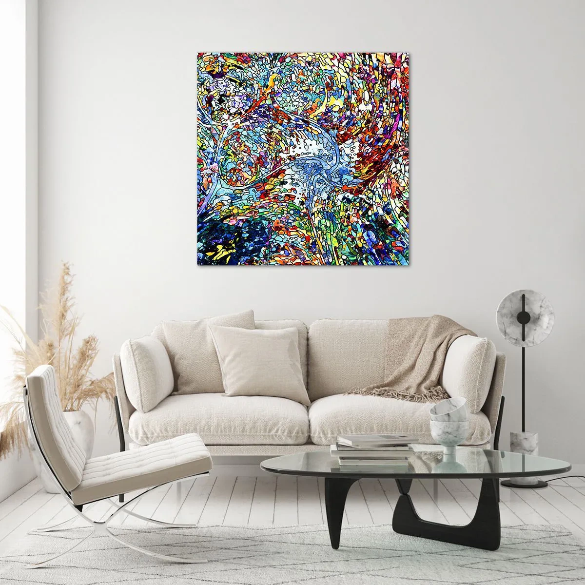 Quadro em vidro - Vitrais gotejantes - 50x50 cm