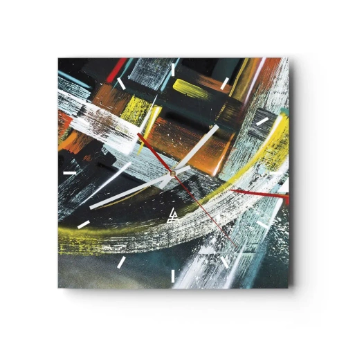 Relógio de parede - Relógio em vidro - Energia de movimento - 30x30 cm