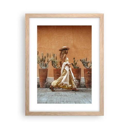 Pôster com moldura de carvalho claro - Estilo hippie - 30x40 cm
