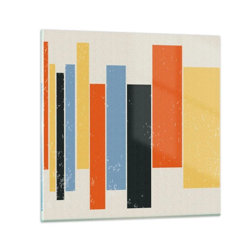 Quadro em vidro - Notação musical - 50x50 cm