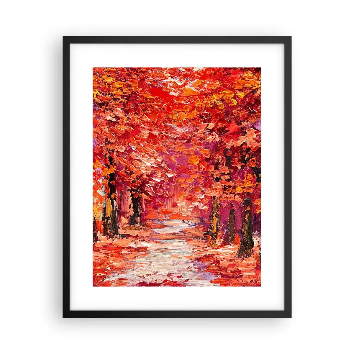 Pôster com moldura preta - Impressão de outono - 40x50 cm