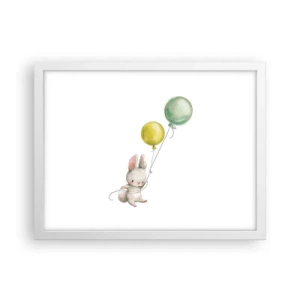 Pôster em moldura branca - Também quero voar! - 40x30 cm