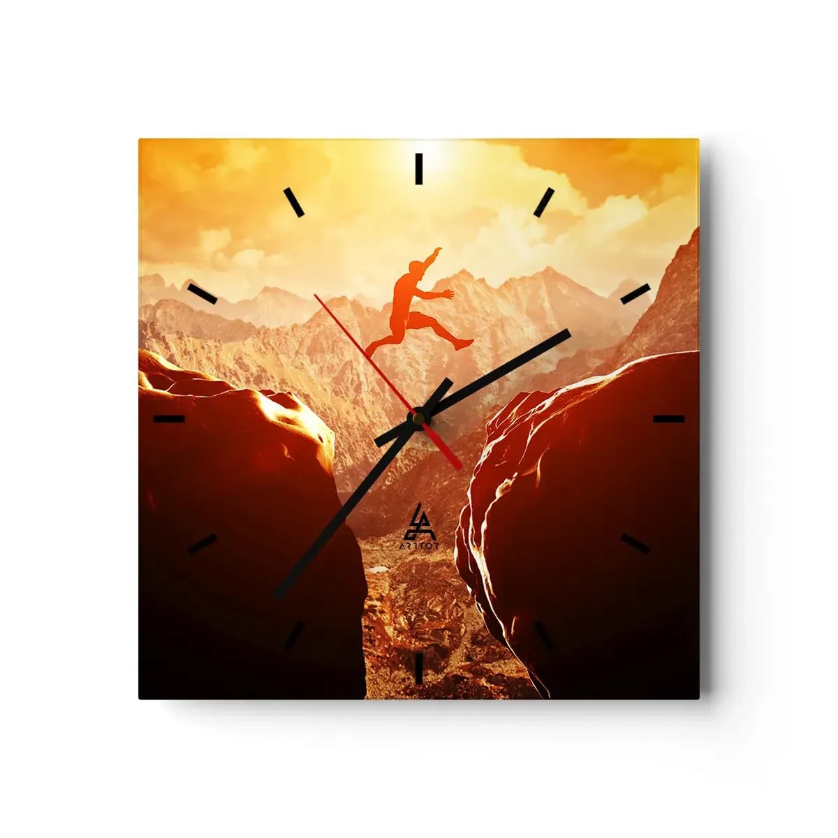 Relógio de parede - Relógio em vidro - Superando os limites - 40x40 cm