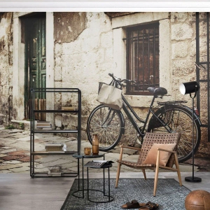 Papel de Parede Autocolante Deluxe Sticker - De volta ao passado - Arquitetura, Bicicleta, Vintage - 400x280 cm