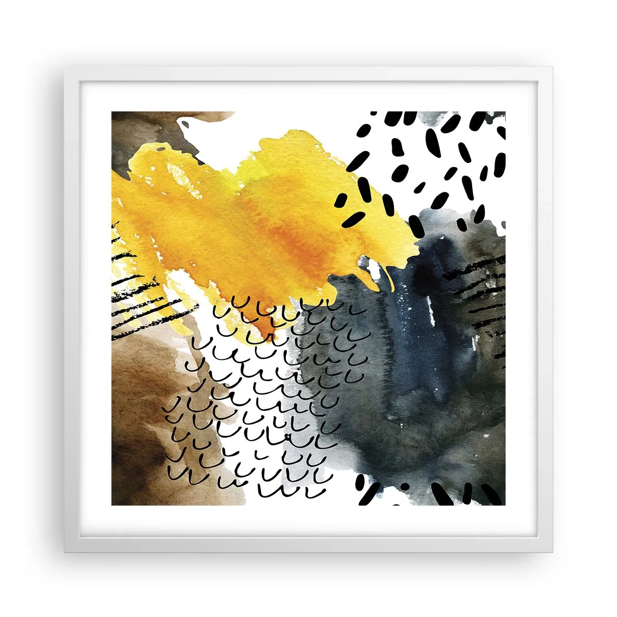 Pôster em moldura branca - Reunião dos elementos da natureza - 50x50 cm