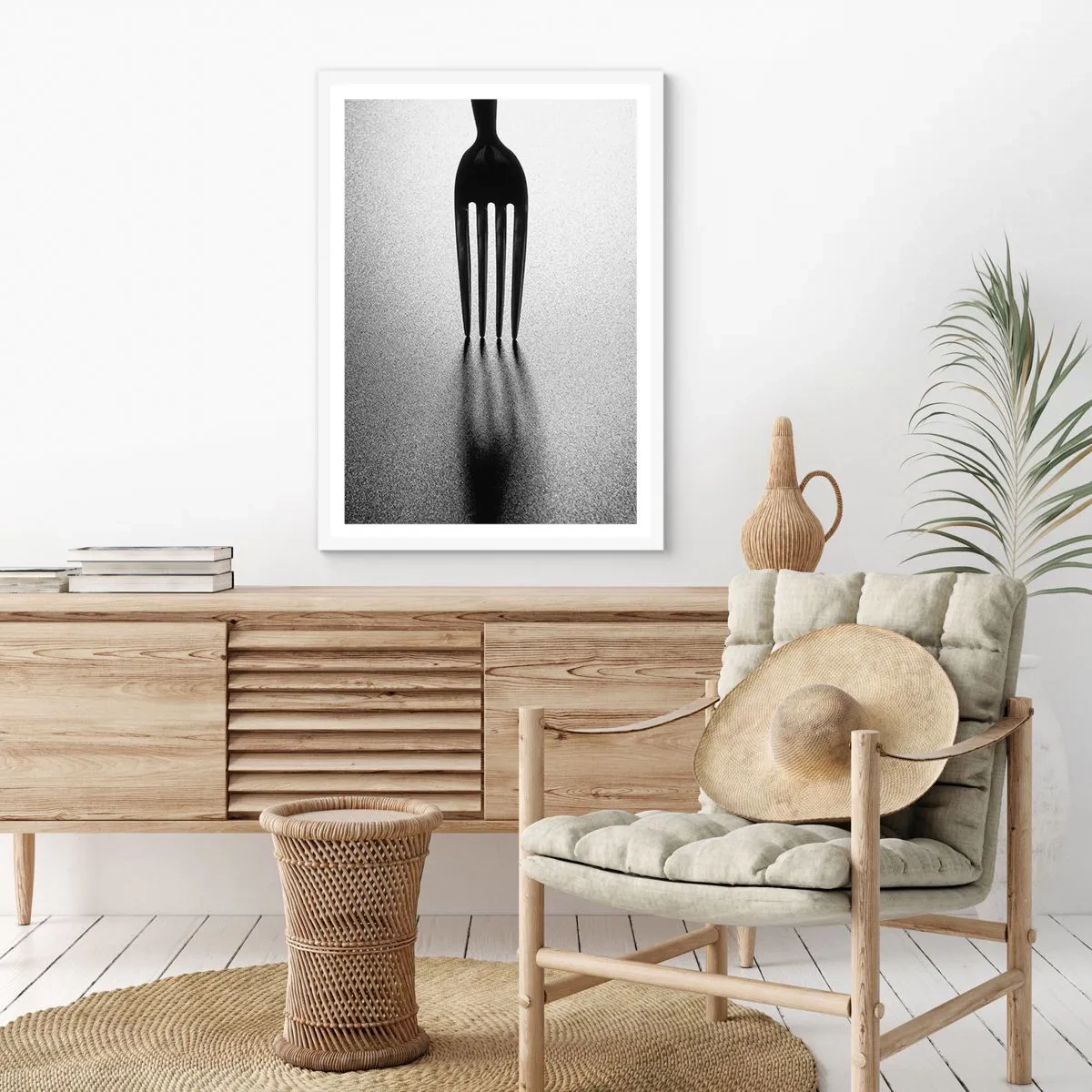 Pôster em moldura branca - Luz e sombra - 61x91 cm