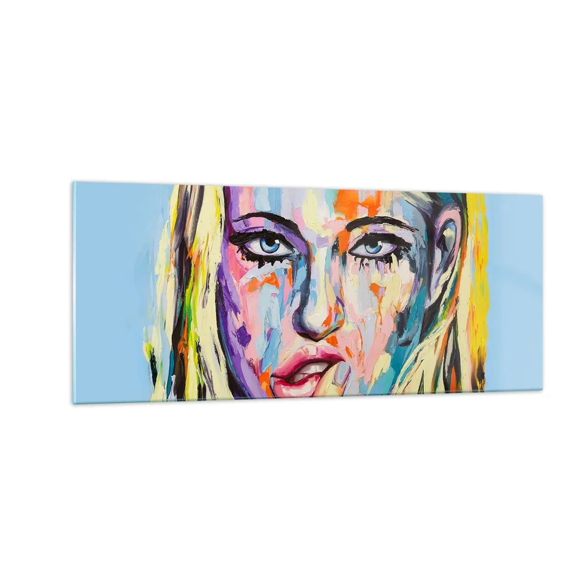 Quadro em vidro - Olhe-a diretamente nos olhos - 100x40 cm