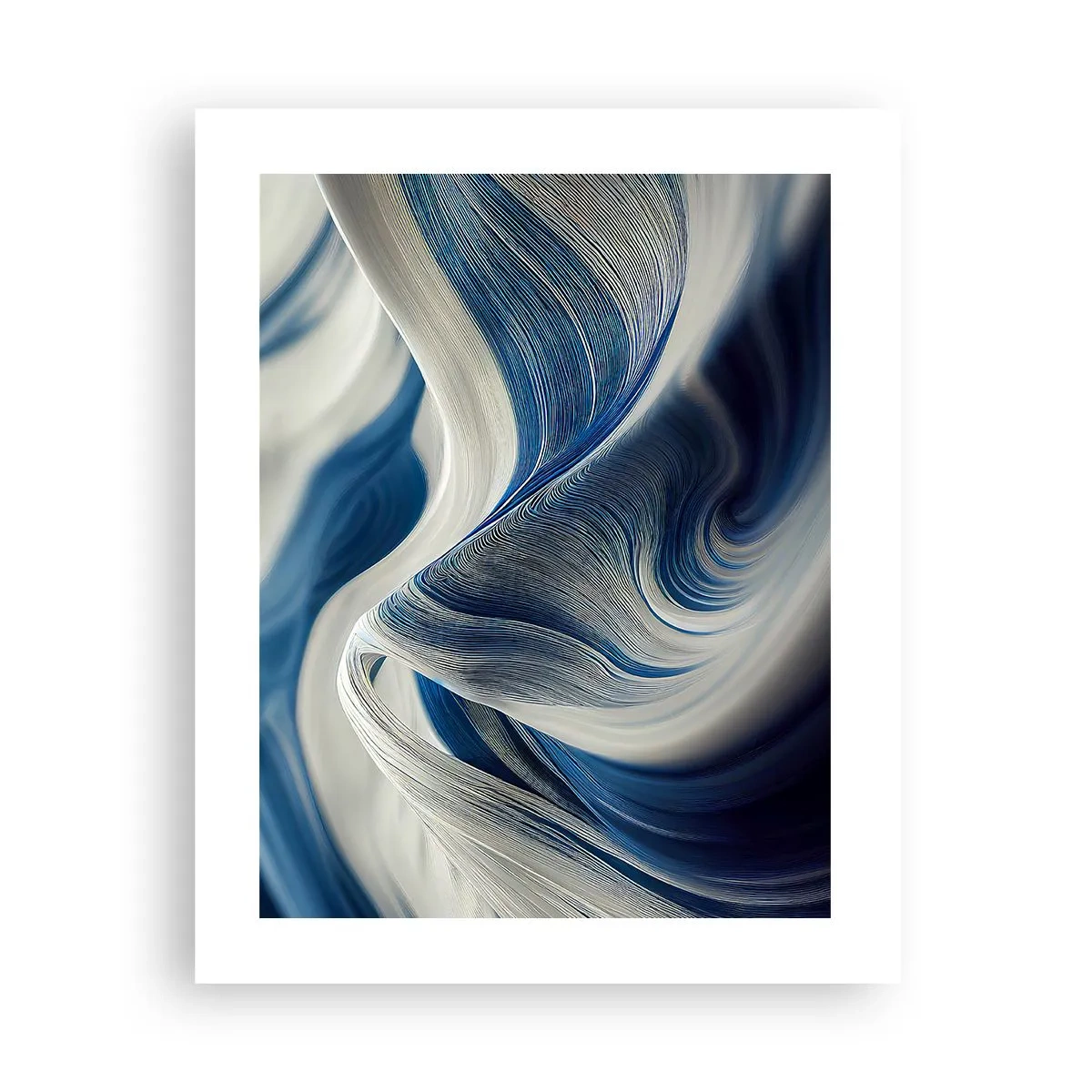 Pôster - A fluidez do azul e do branco - 40x50 cm