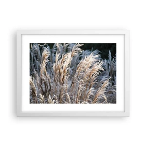 Pôster em moldura branca - Decorado com a geada - 40x30 cm