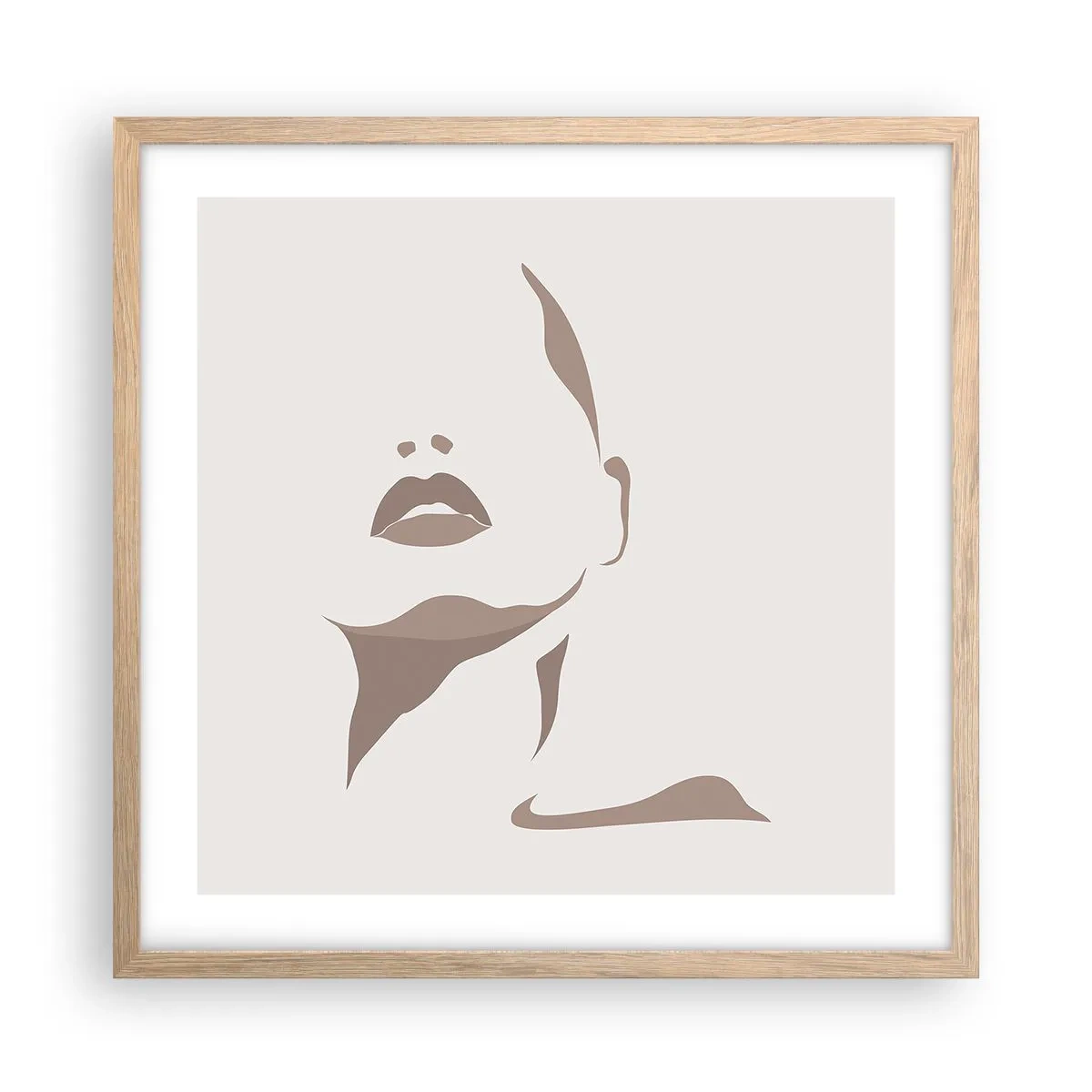 Pôster com moldura de carvalho claro - Feito de luz e sombra - 50x50 cm