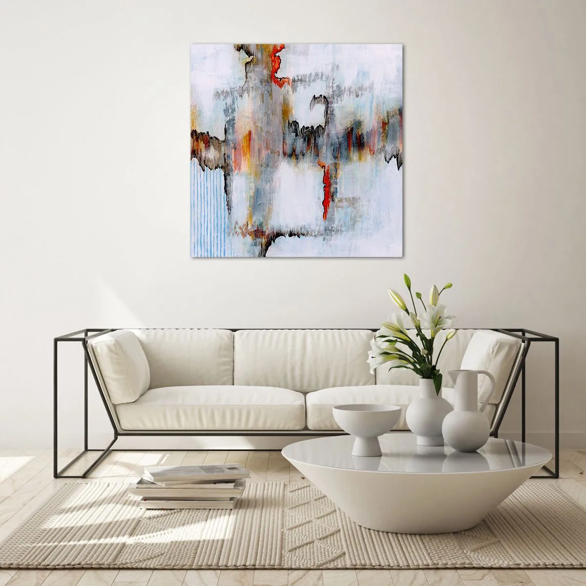 Quadro em vidro - Com um palito na água - 50x50 cm
