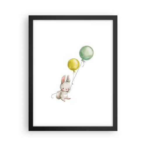 Pôster com moldura preta - Também quero voar! - 30x40 cm