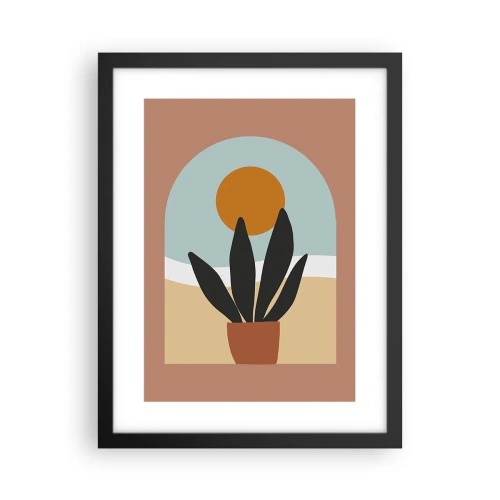 Pôster com moldura preta - Pequenas alegrias - 30x40 cm