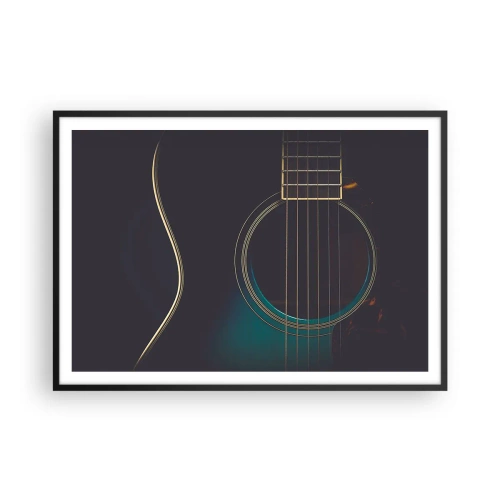 Pôster com moldura preta - Um momento antes de soar - 100x70 cm