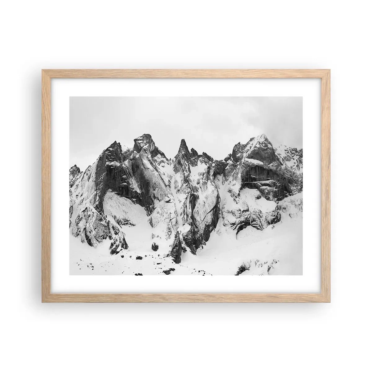 Pôster com moldura de carvalho claro - O assustador cume de granito - 50x40 cm