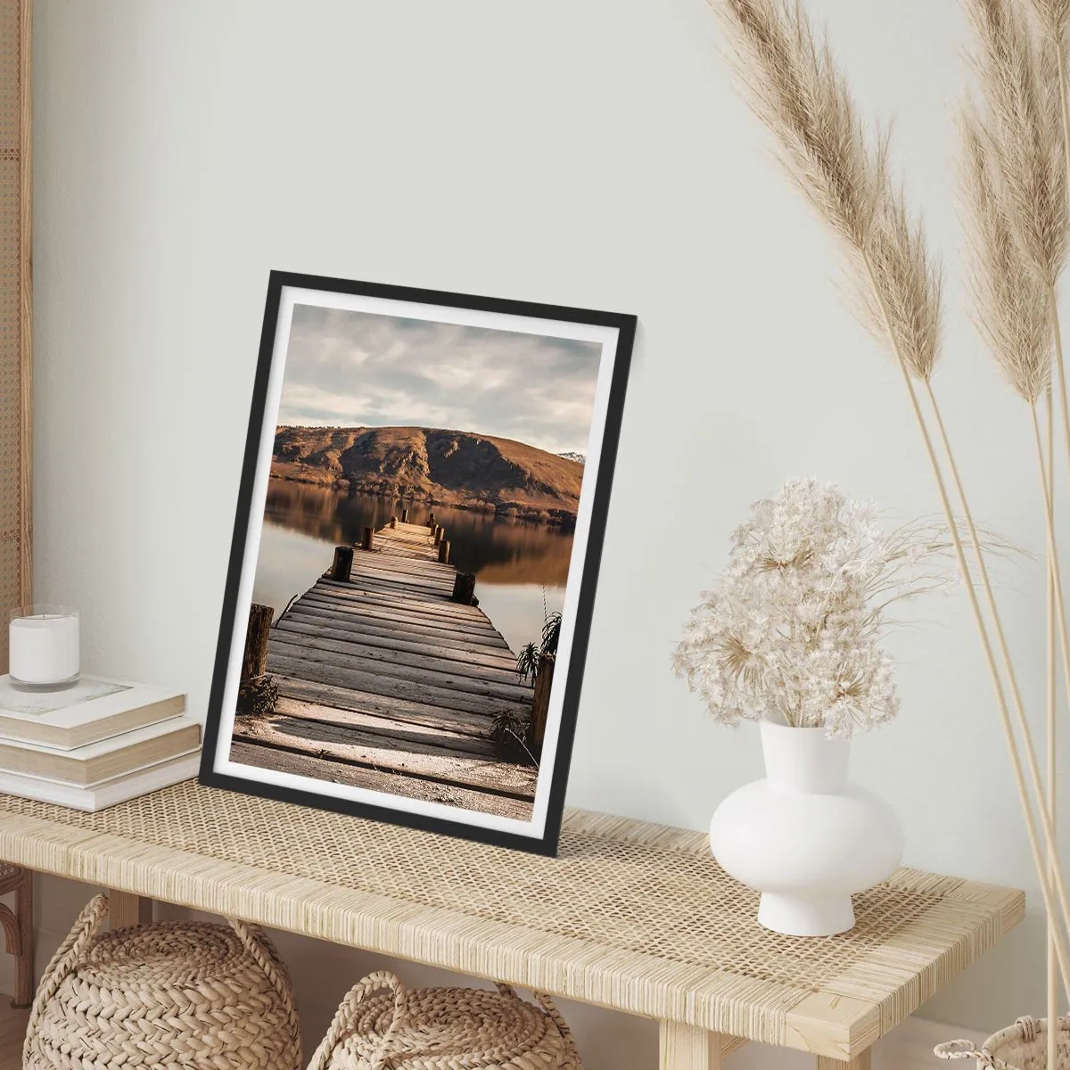 Pôster com moldura preta - Paisagem em silêncio - 40x50 cm