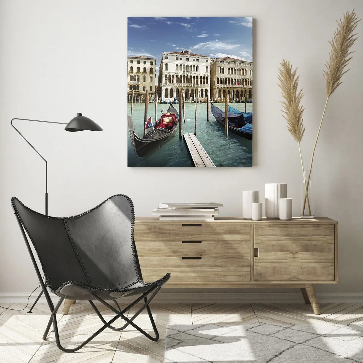Quadro em vidro - Palácios em azul - 50x70 cm