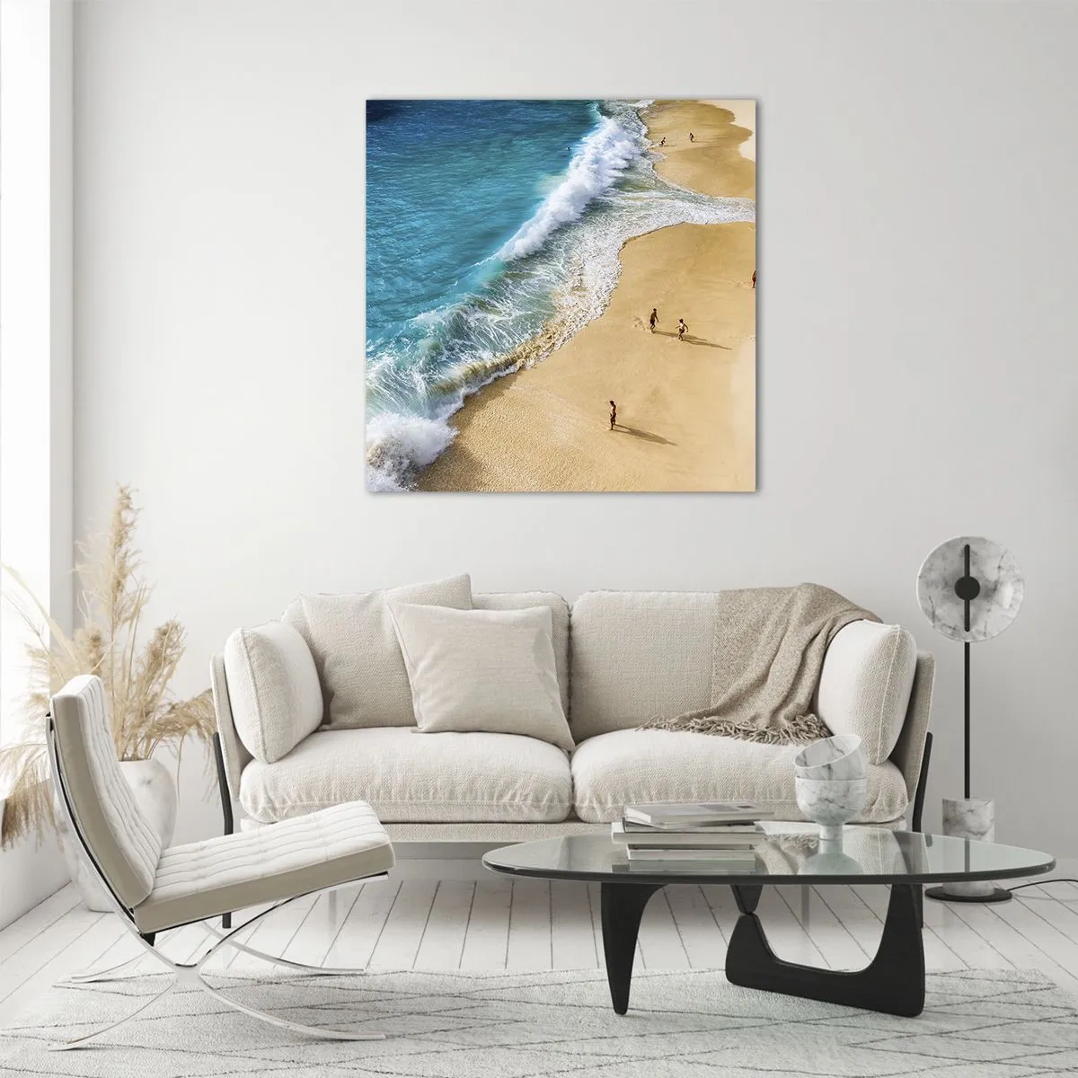 Quadro em vidro - E depois o sol, a praia… - 30x30 cm