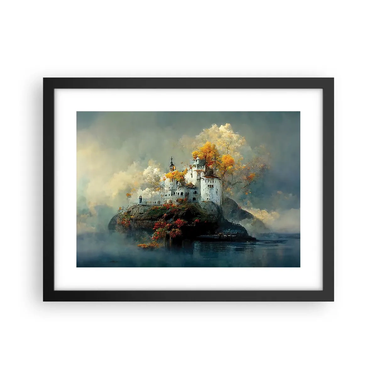 Pôster com moldura preta - O começo de uma história romântica - 40x30 cm