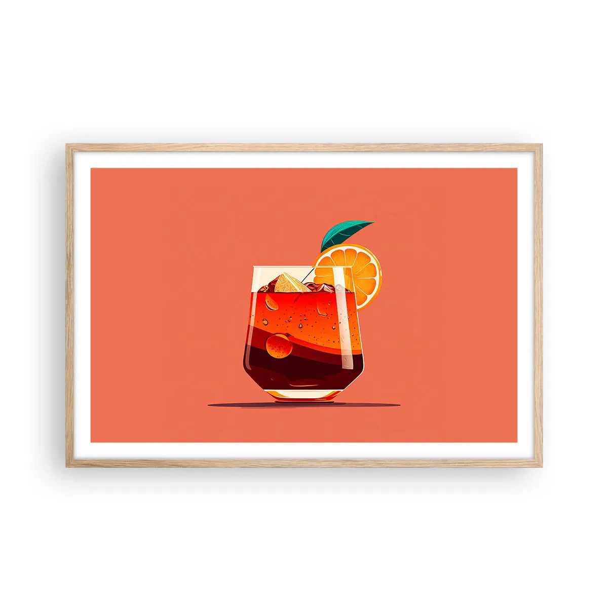 Pôster com moldura de carvalho claro - Refresco de verão - 91x61 cm