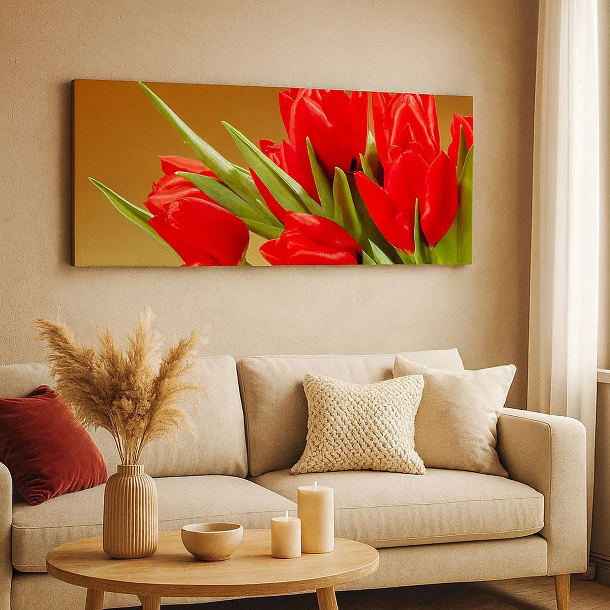 Quadro em tela - Um ramo de alegria primaveril - 100x40 cm