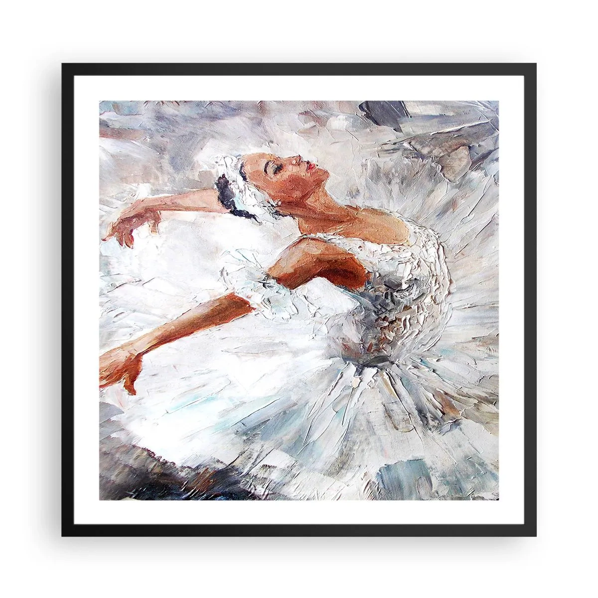 Pôster com moldura preta - Delicado e leve como tule - 60x60 cm