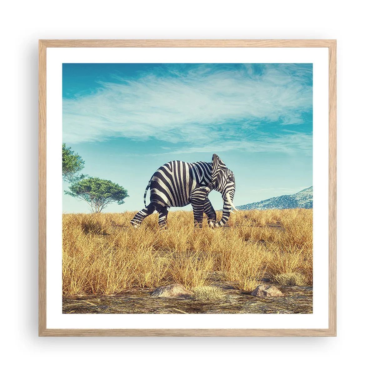 Pôster com moldura de carvalho claro - Cinza não está mais na moda - 60x60 cm