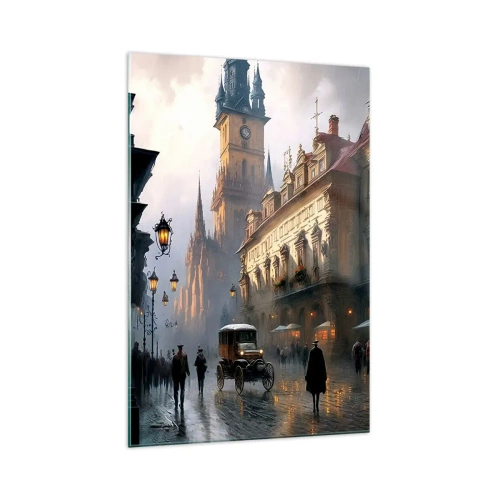 Quadro em vidro - O encanto de uma noite em Praga - 70x100 cm
