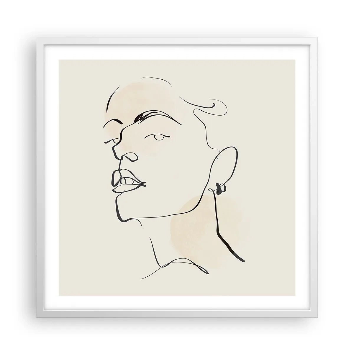 Pôster em moldura branca - Olhar orgulhoso - 60x60 cm