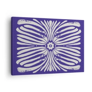 Quadro em tela - Padrão étnico em tons de roxo e branco - 70x50cm - Inspirações étnicas - Decoração de parede moderna para a sala de estar e quarto ARTTOR