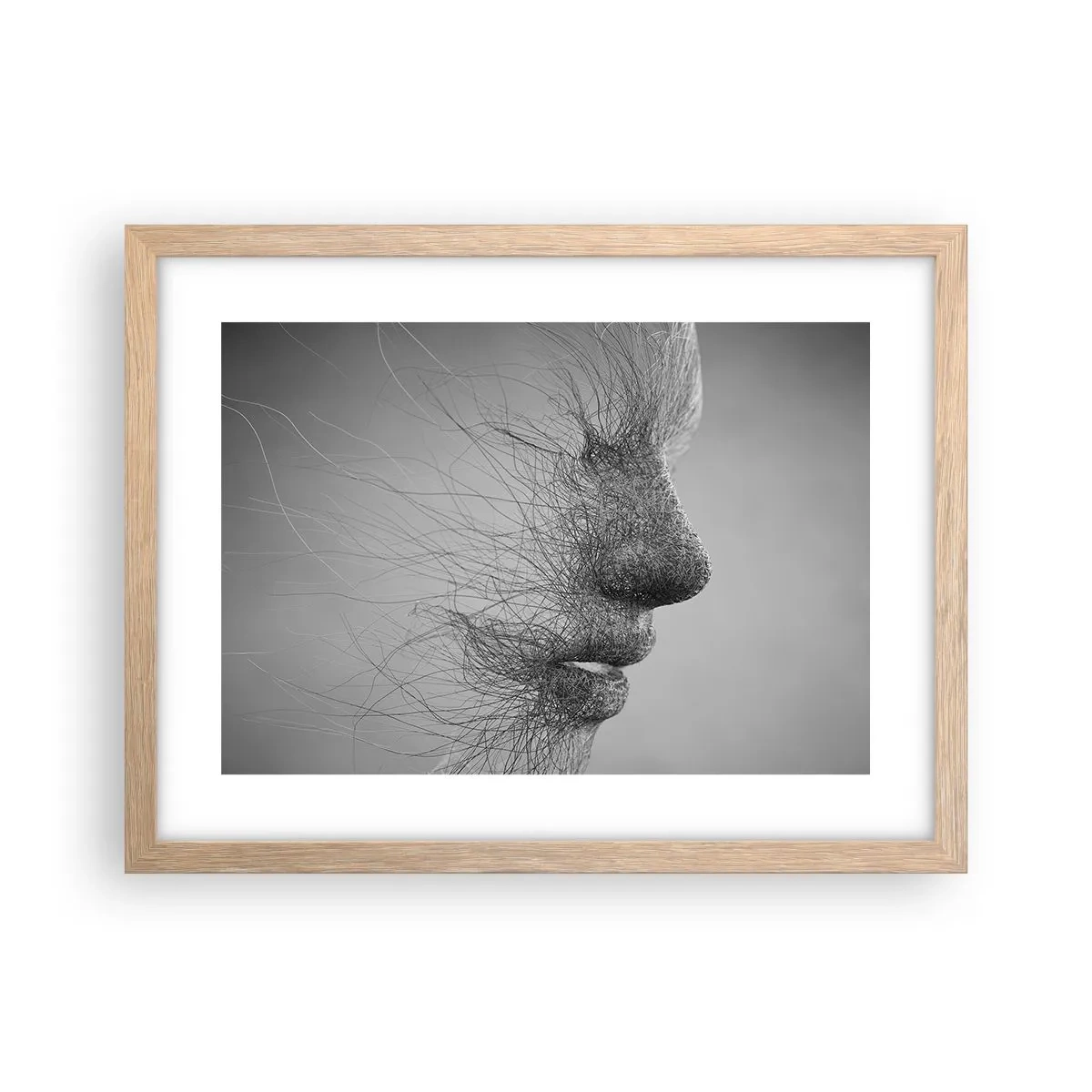 Pôster com moldura de carvalho claro - Espírito do vento - 40x30 cm