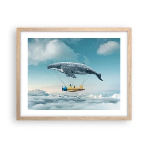 Pôster com moldura de carvalho claro - Por que não? - 50x40 cm