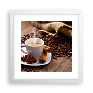 Pôster em moldura branca - Sabor e aroma picantes - 30x30 cm