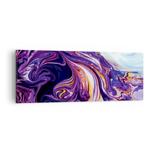 Quadro em tela - Onde o espaço se dobra em roxo - 140x50 cm