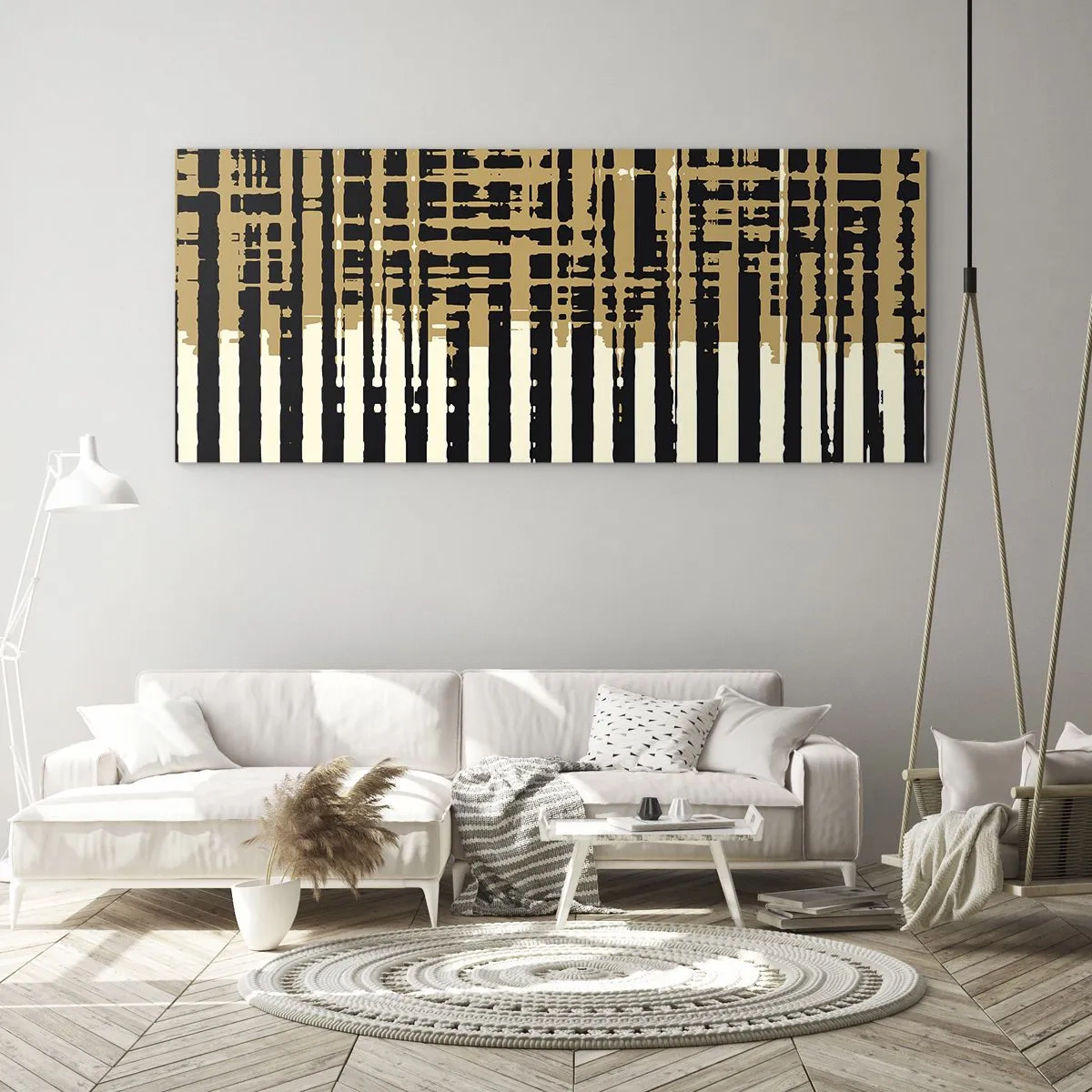 Quadro em vidro - Abstração arquitetónica - 120x50 cm